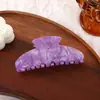 Pinza de tiburón con patrón de mármol tamaño grande pinza para el cabello de acetato pinza para el cabello para peinar pinza para coleta pinza para el cabello de temperamento pinzas para el cabello al por mayor accesorios para el cabello
