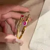 Pulseira redonda geométrica de zircônia banhada a ouro real para mulheres, luxo leve, sensação de alta qualidade, versátil, elegante e joia requintada