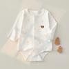 Roupa de Bebê Recém-Nascido para Soltar Pum Primavera e Outono Manga Longa Roupa de Coelho Algodão Puro Super Fofa Roupa Triangular de Engatinhar Macacão de Bebê
