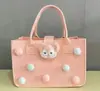 Bolso de Fieltro de Celebridad de Internet, Bolsa de Regalo de Alta Gama, Bolso Tote Pequeño de Fieltro de Dibujos Animados, Bolso de Mano Souvenir de Luna Llena