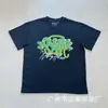 Camiseta de Manga Corta con Estampado de Letras Hip-Hop Americano Synaworld para Hombre, Top Casual Holgado de Cuello Redondo Estilo Europeo y Americano, Verano