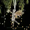Decoración Navideña Nueva Transfronteriza Mariposa Ángel Adorno de Lentejuelas Colgante Acrílico Transparente Adorno Colgante Estilo Ins