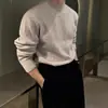 Suéter de Malha Gola Alta Meia Masculino Outono e Inverno Novo Camada Base Quente Malha Casual Simples Tendência Coreana