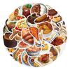 Adesivos de comida realistas 60 peças frango frito bife ovo arroz cozido comida diário de mão adesivos decorativos adesivos de case de celular em formato especial
