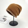 Gorro rizado de lana roja de red para mujer, cálido gorro de invierno de estilo japonés con punta cerrada y múltiples combinaciones, gorro de punto de moda para confinamiento.