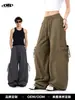 Pantalones de trabajo OREETA estilo vintage, desgastados, con bolsillos grandes, corte holgado, diseño de pierna ancha y pantalones largos casuales para hombres y mujeres