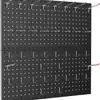 Painel de Parede Perfurado de Malha de Metal Armazenamento de Ferramentas para Oficina de Garagem Painel de Armazenamento de Prateleira de Armazém Rack de Exibição Multifuncional