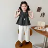 Conjunto para Niña 2026 Nuevo Verano Elegante Chaleco Infantil Camisa de Muñeca para Niña Pantalones de Pierna Ancha Conjunto de Dos Piezas
