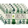 Conjunto de Jogos Americanos de Natal Transfronteiriços Árvore de Natal Almofadas Resistentes ao Calor Decoração da Amazon Jogos Americanos de Mesa Decoração Casa