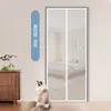 Puerta de Malla Suave con Cremallera, Puerta Antirrobo, Anti-Mosquitos, Apta para Mascotas, Instalación sin Clavos, Ventilación en Forma de U, Cortina de Puerta a Prueba de Gatos