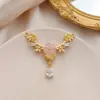 Pingente Cruz Flor Transfronteiriça Cobre Micro-Incrustado Zircônia Colar Pulseira Acessórios Luxo Leve Alto Padrão Versátil DIY Acessórios de Joia