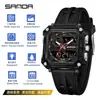 El Nuevo Reloj Electrónico de Sanda es un Éxito Transfronterizo, Reloj Estudiante Multifuncional Resistente al Agua, Reloj Deportivo Transparente Cuadrado Resistente al Agua para Hombres y Mujeres