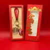 Llavero de Oro Puro 999 de una Pieza para Envío Directo, Amuleto de Buena Suerte para Bolsos y Mochilas, Colgante de Pluma Chapado en Oro
