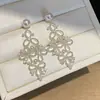 Pendientes de Perla con Cuentas de Hilo Plateado Estilo Francés de Lujo Ligero Pendientes de Diseño de Nicho Accesorios para Pendientes de Uso Diario para Mujeres