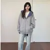Sudadera con Capucha a Cuadros Falsa de Dos Piezas Americana 2024 Cárdigan para Hombres y Mujeres Chaqueta Holgada de Otoño Cleanfit Negro Gris