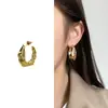 Pendientes de Diseño de Nicho Inspirados en el Estilo Coreano con Textura Irregular de Lava Geométrica, Clips para Orejas de Estilo Dulce y Fresco