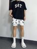 Shorts de Basquete Masculino de Verão, Moda Tendência, Falso Duas Peças, Esportes ao Ar Livre, Respirável, Secagem Rápida, Cintura Elástica, Calça Casual