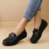 Nuevos Mocasines de Ancho Amplio Casuales Planos para Mujer Suela Suave Parte Superior Suave Zapatos de Madre Cómodos Talla Grande Mocasines Zapatos para Mujer