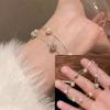 Pulseira Elegante de Pérolas Empilhadas em Camadas Duplas de Luxo Leve para Mulheres, Moda Elegante, Design de Nicho, Joias com Diamantes, Novos Acessórios