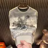 Novos Tops Rasgados de Gola Redonda e Manga Longa para Homens Primavera e Outono 2025 Moda Coreana Tendência Versátil Casuais Camisetas