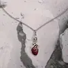 Colar com pingente de coração em forma de morcego, gota de sangue, estilo boêmio exclusivo, presente retrô, presente criativo
