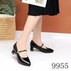 Zapatos de Trabajo Profesionales para Mujer 2024 con Tacón Grueso, Zapatos de Cuero de Tacón Medio para Señoras de Mediana Edad, Zapatos de Tacón Bajo para Commuter con Tacones de Herradura