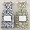 Delantal de cocina para el hogar de nuevo estilo, impermeable y a prueba de aceite, ropa de trabajo elegante y moderna para cocinar en el trabajo, delantal de restaurante para mujer