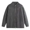 Nueva colección otoño/invierno 2024: Suéter de punto casual y de corte relajado, estilo retro americano, de cuello en V, prenda exterior de color liso para hombre