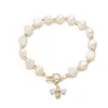 Pulsera de Perlas de Agua Dulce Zircón Abejita Diseño de Nicho Colgante Estudiante Mejor Amiga Pulsera Elegante Joyería para Mujeres