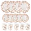 Amazon Hot Selling Descartável 7 Polegadas 9 Polegadas Fontes de Festa de Aniversário Hot Rose Gold Dot Conjunto de Pratos de Papel para Copo de Papel