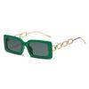 Nuevas Gafas de Sol de Montura Cuadrada, Gafas Cuadradas Simples Transfronterizas con Cadena, Gafas de Sol Versátiles y Elegantes para Mujer, Uv400