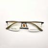 Venta al por mayor 88019, gafas de media montura informales de negocios para hombre, montura ultraligera de titanio semi, acero plástico, patillas súper elásticas y resistentes.