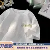 Camiseta de Manga Corta Suelta con Cuello Redondo Pesada Lavada con Arena para Hombre, Nueva Tendencia Verano 2026 Marca Bordada Camiseta de Seda de Hielo de Media Manga