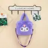 Bolsa de Peluche de Dibujos Animados Kuromi Melody, Monedero Sanrio Lindo y Versátil, Bolsa Pequeña Cuadrada Portátil de Almacenamiento para Niños