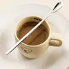 Cuchara de postre, Cuchara para miel, Cuchara larga de acero inoxidable con mango largo para remover, Exquisita cuchara para helado, Cuchara de café de aspecto elegante