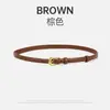 Cinto Feminino de Couro Genuíno Estilo Executivo Moderno Versátil para o Dia a Dia Decoração Simples com Fivela de Pino para Jeans Saias Cintura de Mulher