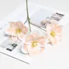 Modelo de Flor Artificial Tulipa Aberta de 3 Cabeças Decoração Suave para Quarto Decoração de Casamento Casa Arranjo de Chão com Flores Artificiais Flor