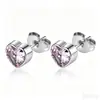 Aretes de Tachuela de Circonia con Forma de Corazón de Suministro Directo para Mujer, Dorados, Incrustados con Diamantes, Pequeños, Sencillos, Versátiles, Joyería de Acero Inoxidable para Oreja