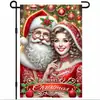 Nueva bandera decorativa de Navidad para gato de invierno transfronteriza, pino, escena de nieve, tela colgante para bandera de jardín, venta al por mayor personalizada