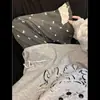 Pijama de Terciopelo con Estampado de Cachorros y Niña Linda para Mujer, Estilo Otoño e Invierno, Moño de Encaje, Manga Larga, Pantalón Largo, Conjunto de Ropa de Casa