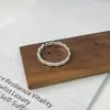 Anillo de Plata de Ley S925 Tiqi Estilo Coreano Moda Anillo Abierto Retorcido Cruzado para Mujer, Simple Punto de Perla Doble Capa Apilable Tendencia