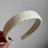 Faixa de cabelo de tecido com bolinhas estilo coreano para mulheres, faixa de lavagem de rosto antiderrapante de alta qualidade, acessório de cabelo fofo com coroa alta para sair