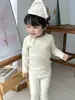 Conjunto de Ropa Interior Térmica de Otoño para Niños 300g Derong Sin Costuras Cálido Engrosado Pijamas Niños y Niñas Ropa de Casa Otoño Invierno