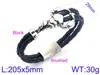 Moda Europea y Americana Transfronteriza Acero Inoxidable Nicho para Hombre Pulsera de Cuero Trenzado Envuelto en Cuerda de Cuero de Múltiples Capas de Dos Capas