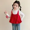 Conjunto de Roupa de Primavera para Meninas 2026 Novo Estilo Conjunto de Duas Peças Camisola Estilo Chanel Infantil para Bebês Estilo Coreano Camisa Básica
