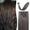 Set de Peluca Europea y Americana de Siete Piezas de Cabello Largo y Liso Transfronterizo para Aumentar el Volumen del Cabello, Extensiones de Cabello de Peluca Natural Invisibles