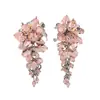Aretes de Borla de Cuentas de Vidrio Flor de Aguja Plateada, Elegancia Francesa, Temperamento Único, Lujo Ligero, Pendientes de Gama Alta al por Mayor