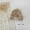 Moda Estilo Coreano Sombrero de Bebé Otoño e Invierno Nuevo Estilo Protección para los Oídos para Niños y Niñas, Cálido Cortavientos Gorro de Punto de Lana