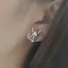 Pendientes Vintage de Calavera Hannya Pendientes de Máscara Punk Gótica de Moda para Hombres Plata Tailandesa de Imitación Accesorios para Orejas de Halloween Desgastados