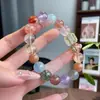 Pulsera de Cristal Natural del Mismo Estilo que Wang Sulong, Serie de Colores Dopamina de Alta Gama para Atraer Riqueza y Buena Suerte, Elegante Pulsera de Múltiples Tesoros